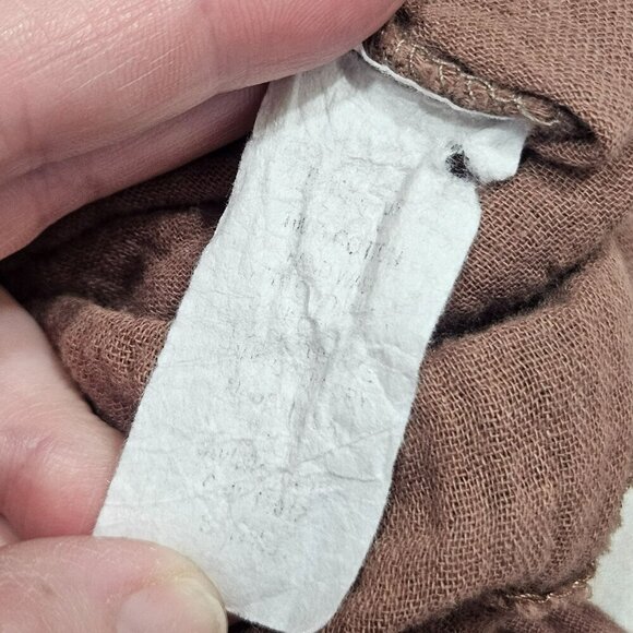 Bucket List Brown Gauzy Jumpsuit Overall Adjustable Straps Wide Legs Oversized S - Picture 9 of 13